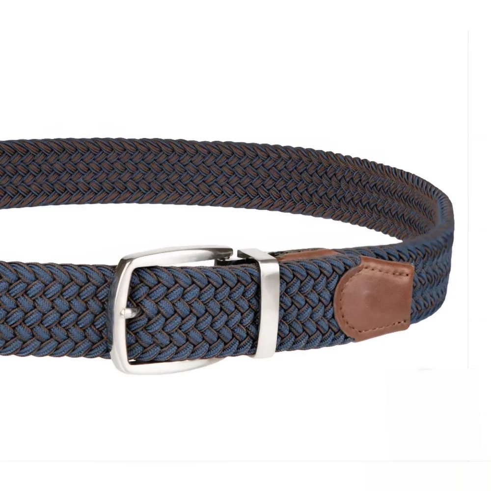 Tommy Bahama Men's Stretch Braided Reversible Belt -NAVY/BROWN L/XL **NEW
